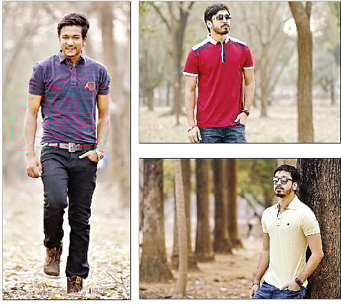 এক রঙের পোলো শার্টের পাশাপাশি চলছে স্ট্রাইপ পোলো শার্ট