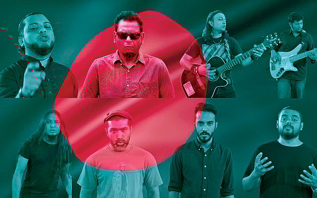 ‘মাগো ভাবনা কেন’ গানের মিউজিক ভিডিওতে বিভিন্ন ব্যান্ডের শিল্পীরা