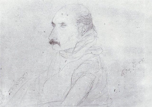 জীবনের প্রথম পর্যায়ে স্কেচবুকে পেনসিলে প্রতিকৃতিটি এঁকেছেন রবীন্দ্রনাথ। এখানেই লেখা ছিল ‘সর্ব্ব প্রথমোদ্যম’