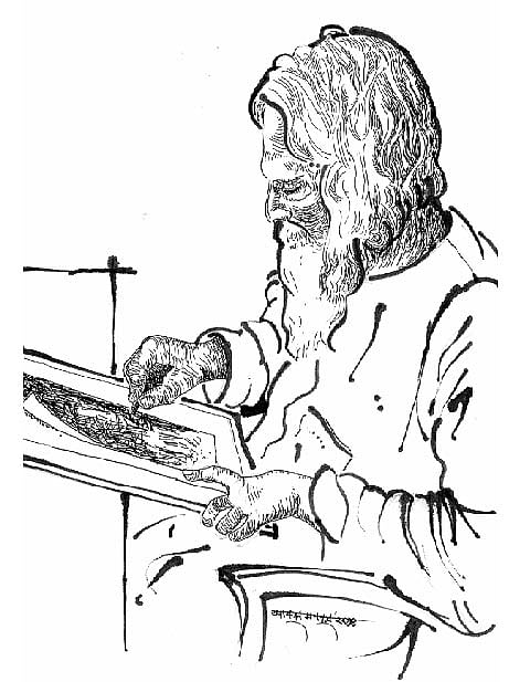 আবুল মনসুরের অাঁকা চিত্রকর রবীন্দ্রনাথ