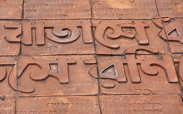 বিদ্রোহী কবি কাজী নজরুল ইসলামের কবিতার ‘বাতাশ’ শব্দটি ভুলভাবে লেখা হয়েছে। ছবি: মনিরুল আলম