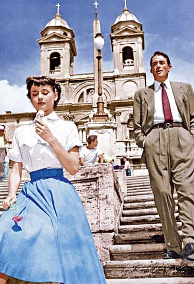 রোমান হলিডে ছবিতে অড্রে হেপবার্ন ও গ্রেগরি পেক