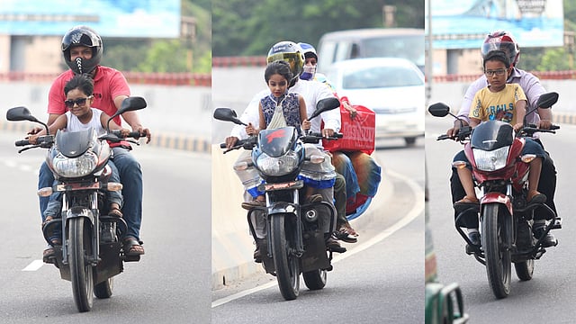 মেয়র মোহাম্মদ হানিফ উড়াল সড়কের ওপর তীব্র গতিতে চলছে যানবাহন। মোটরসাইকেল চালক ও আরোহীর হেলমেট পরা বাধ্যতামূলক হলেও অনেকেই শিশু আরোহীদের হেলমেট পরান না। ছবিগুলো শনিবার দুপুরে তোলা। ছবি: আবদুস সালাম