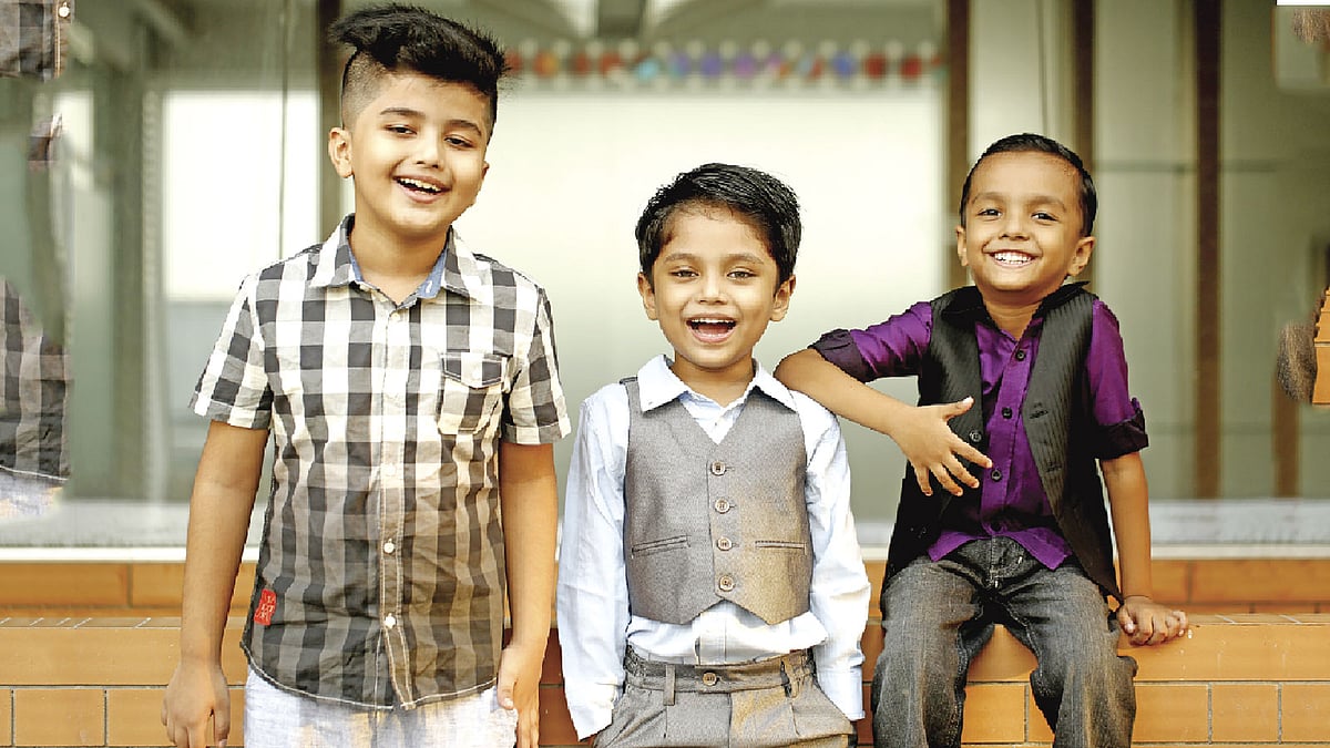 শিশুদের চুলে মানিয়ে যায় অনেক ধরনের স্টাইল। মডেল: ফারিস, আয়ান ও রাফান, ছবি: সুমন ইউসুফ, কৃতজ্ঞতা: পারসোনা অ্যাডামস