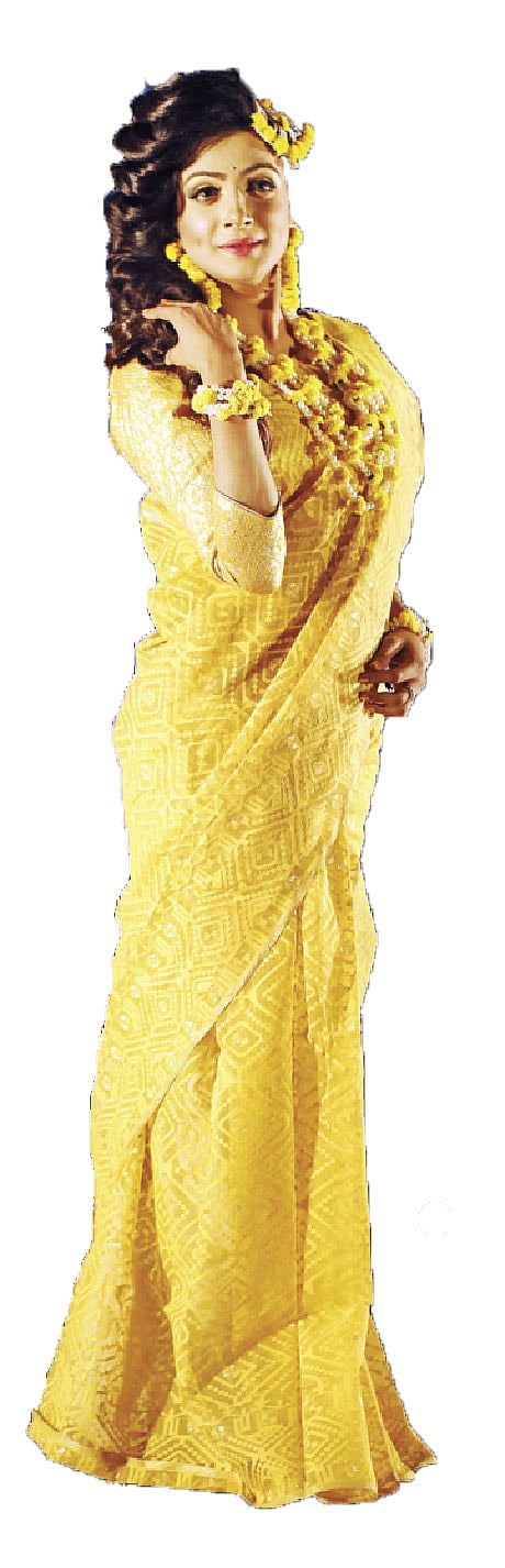 ঠিকমতো রেখে দিলে হলুদের এই শাড়িটি কিন্তু পরবর্তী সময়েও পরা যাবে