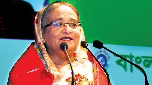 রাজধানীর কৃষিবিদ ইনস্টিটিউশনে গতকাল যুব মহিলা লীগের সম্মেলনে বক্তব্য দেন প্রধানমন্ত্রী শেখ হাসিনা l ছবি: বাসস