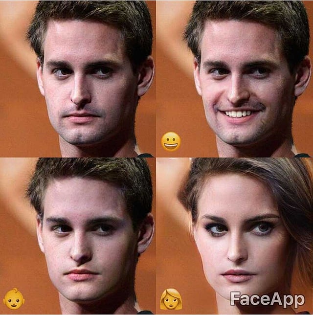 ফেসঅ্যাপ দিয়ে মুখের ছবি পরিবর্তন করা যায়। সম্প্রতি ফেসবুকে ছবিটি পোস্ট করেছেন একজন ফেসঅ্যাপ ব্যবহারকারী।