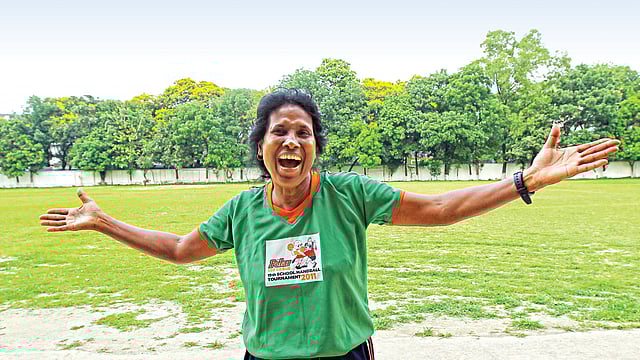 মিউরেল গোমেজ। সুলতানা কামাল মহিলা ক্রীড়া কমপ্লেক্সে l ছবি: শামসুল হক