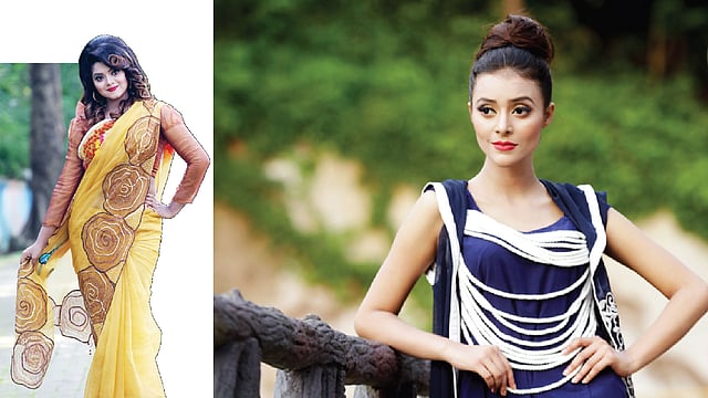 শাড়ি গ বিভাগের প্রথম আব্রু পোশাকি ব্যাপার। মডেল: অপি,মেয়েদের ফতুয়ায় প্যাটার্নে ছিল নতুনত্ব। ফতুয়া বিভাগে দ্বিতীয় আমনাস। মডেল: সাবরিন