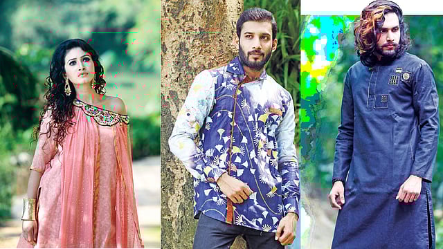 জর্জেটের কাপড়ে সালোয়ার-কামিজের প্যাটার্নে আনা হয়েছে পরিবর্তন। কালার এনজেলের পোশাকটি ঈদ ফ্যাশন প্রতিযোগিতায় সালোয়ার-কামিজ ক বিভাগে প্রথম হয়। মডেল: হীরা,শার্ট–টিশার্ট বিভাগে তৃতীয় জত্রীতা বুটিকস। মডেল: রোমেল,হালকা কাজের পাঞ্জাবিই এবার পছন্দের শীর্ষে। পাঞ্জাবি বিভাগে প্রথম ফ্যাশন হাউস আমনা’স। মডেল: জয়ন্ত