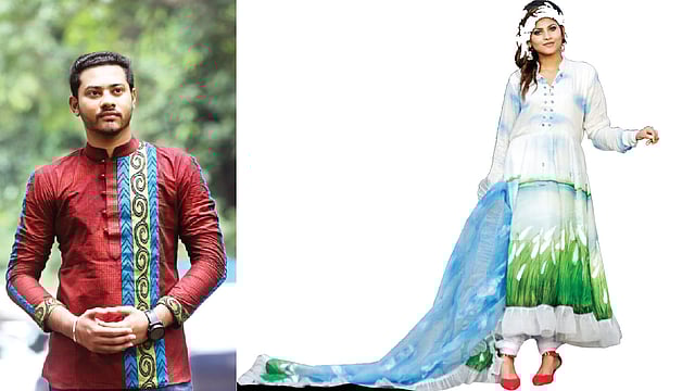 ফতুয়ায় তৃতীয় জত্রীতা বুটিকস। মডেল: তানভীর,সালোয়ার-কামিজ ক বিভাগের দ্বিতীয় মেঘ রোদ্দুর। মডেল: নওশীন আরশি