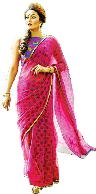 দাওয়াতেও মানানসই জর্জেট শাড়ি