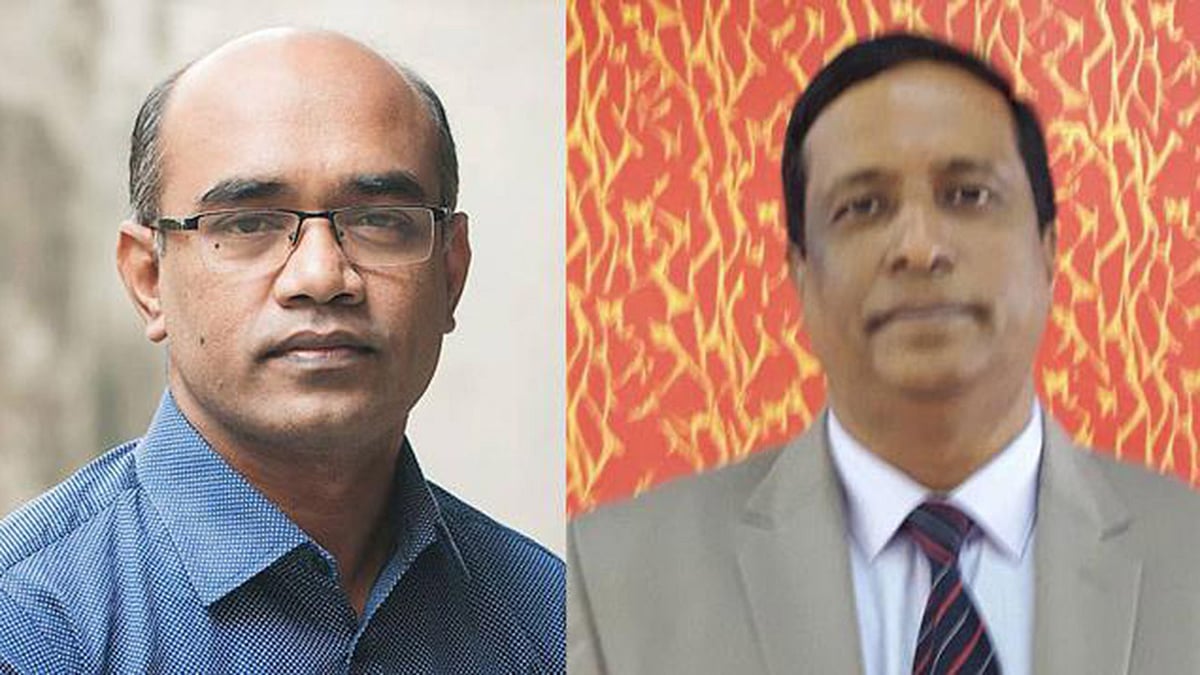 ফাহমিদুল হক (বামে) ও আবুল মনসুর আহাম্মদ।