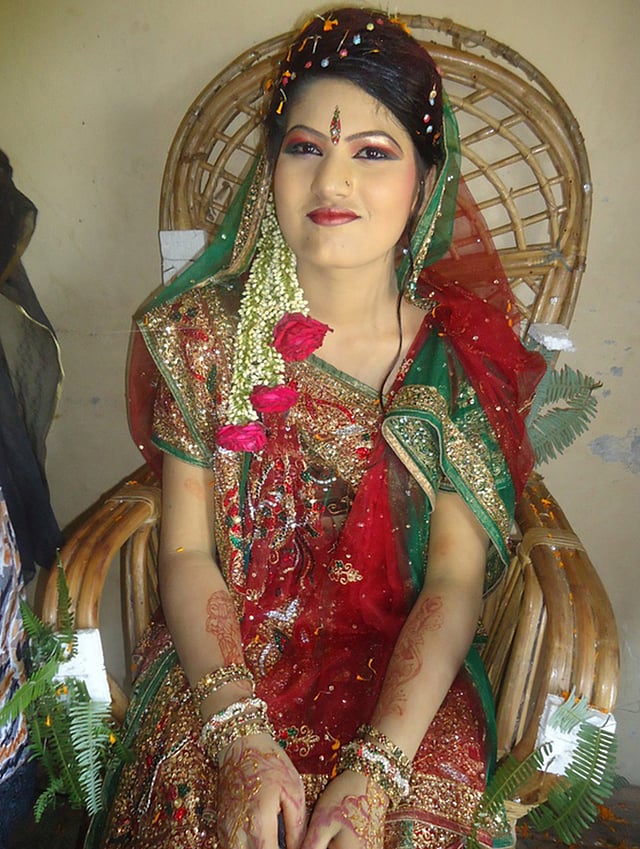 বিয়ের আসরে জান্নাতুল নাঈম। ছবি: সংগৃহীত