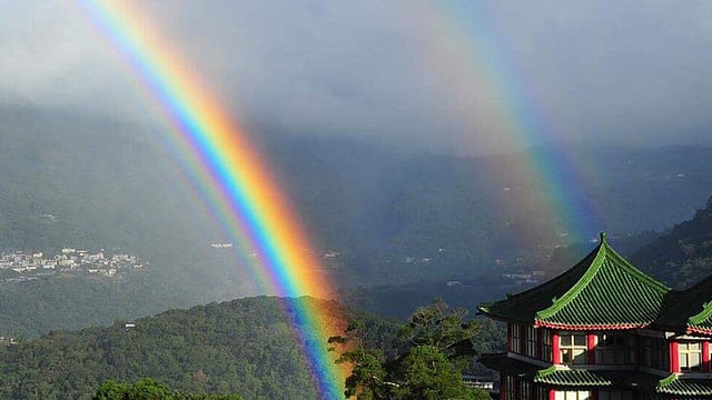 রংধনু এক ঘণ্টার কম সময় টিকলেও এ ক্ষেত্রে ব্যতিক্রম ঘটেছে। ছবি: চায়নিজ কালচার বিশ্ববিদ্যালয়