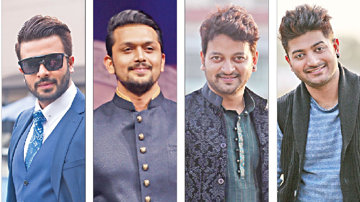 শাকিব খান ,আরিফিন শুভ,সাইমন সাদিক ও বাপ্পী চৌধুরী