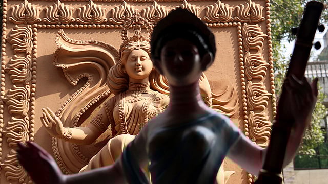 অনেকে এমন এক রঙের প্রতিমার বায়নাও করেন। দাড়িয়াপাড়া, সিলেট, ১৯ জানুয়ারি। ছবি: আনিস মাহমুদ