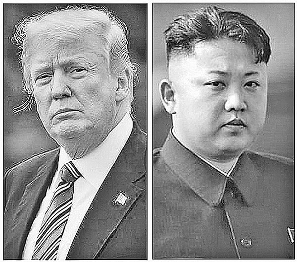 মার্কিন প্রেসিডেন্ট ডোনাল্ড ট্রাম্প ও উত্তর কোরিয়ার নেতা কিম জং–উন