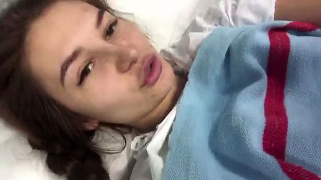 হাসপাতালে চিকিৎসাধীন একাতারিনা স্ট্যাটায়ুক। ছবি: সার্বিয়ান টাইমস