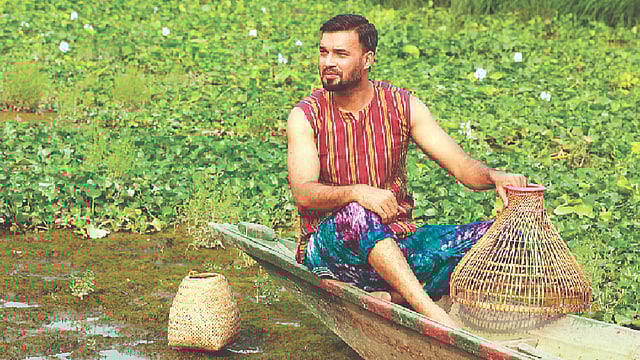 লিনেন কাপড়ে বাটিকের ছাপা লুঙ্গি