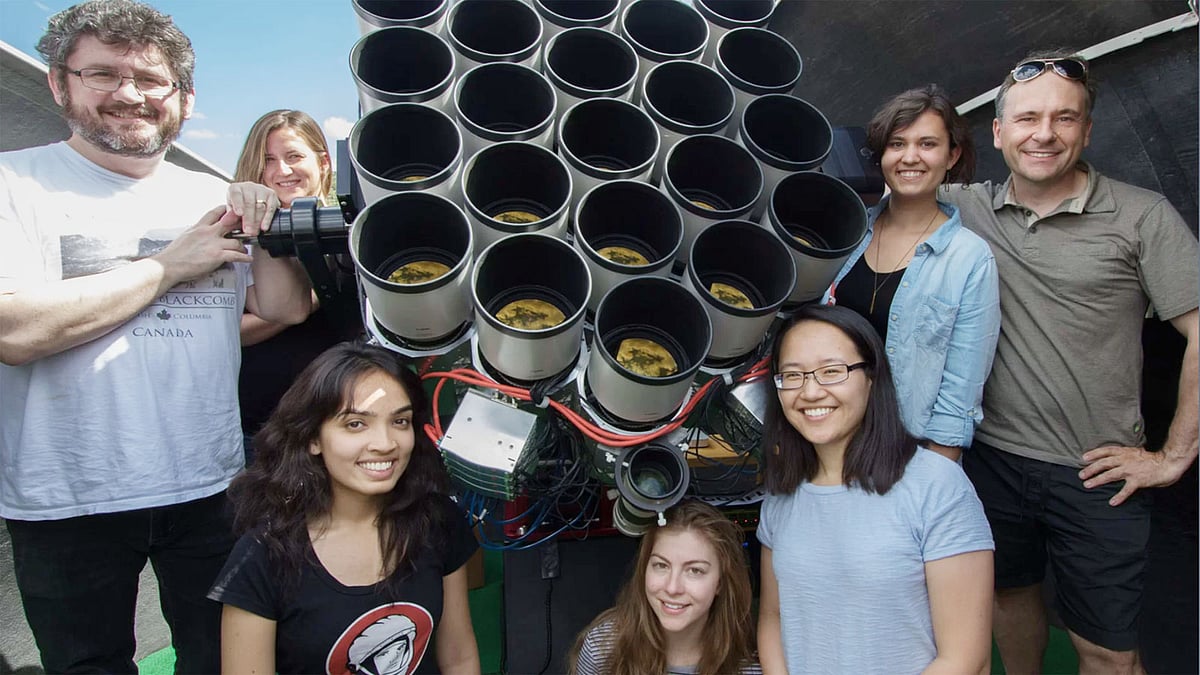 গবেষক দলের সদস্য পিটার ভ্যান ডোকাম, অ্যালিসন মেরিট, জিয়েই ঝ্যাং, দেবোরাহ লোখর্স্ট, লামিয়া আশরাফ মওলা (নিচে বাঁয়ে), শ্যানি ডেনিয়েলি ও রবার্তো আব্রাহাম। ছবি: সংগৃহীত