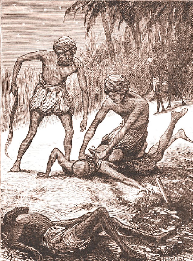 ডাকাতির পর নির্মমভাবে পথচারীকে খুন করছে ঠগিরা