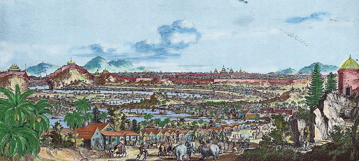 শিল্পীর তুলিতে মধ্যযুগের আরাকান রাজ্য। এই রাজ্যের রাজসভাতেই রচিত হয়েছে আলাওলের অমর কীর্তিগাথা