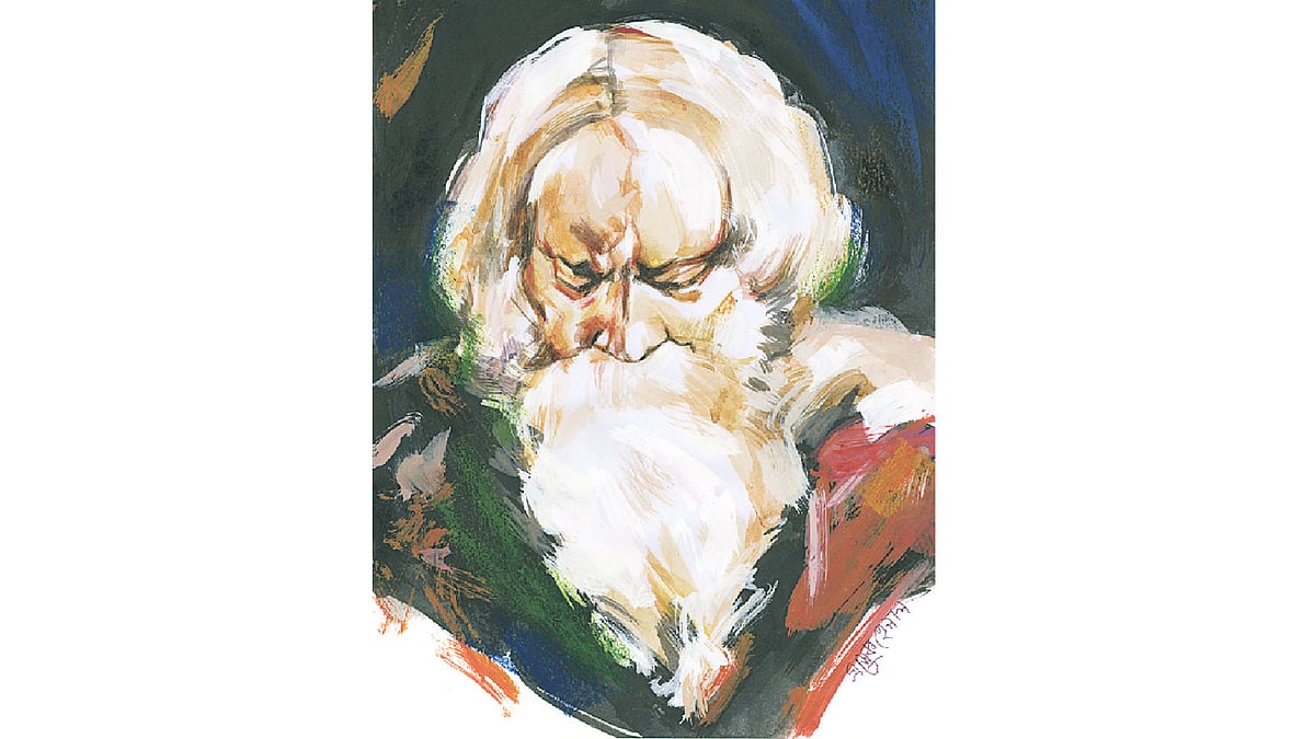 রবীন্দ্রনাথ ঠাকুর (২৫ বৈশাখ ১২৬৮—২২ শ্রাবণ ১৩৪৮), প্রতিকৃতি: মাসুক হেলাল