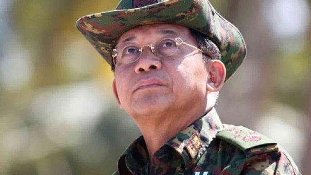 মিন অং হলাইং। ছবি: এএফপি