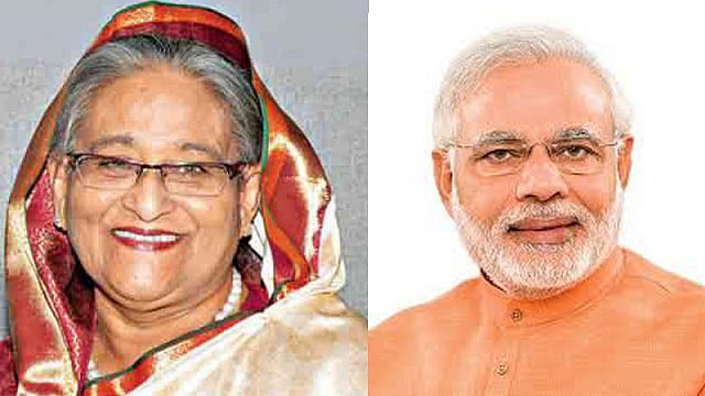 বাংলাদেশের প্রধানমন্ত্রী শেখ হাসিনা ও ভারতের প্রধানমন্ত্রী নরেন্দ্র মোদি। ফাইল ছবি