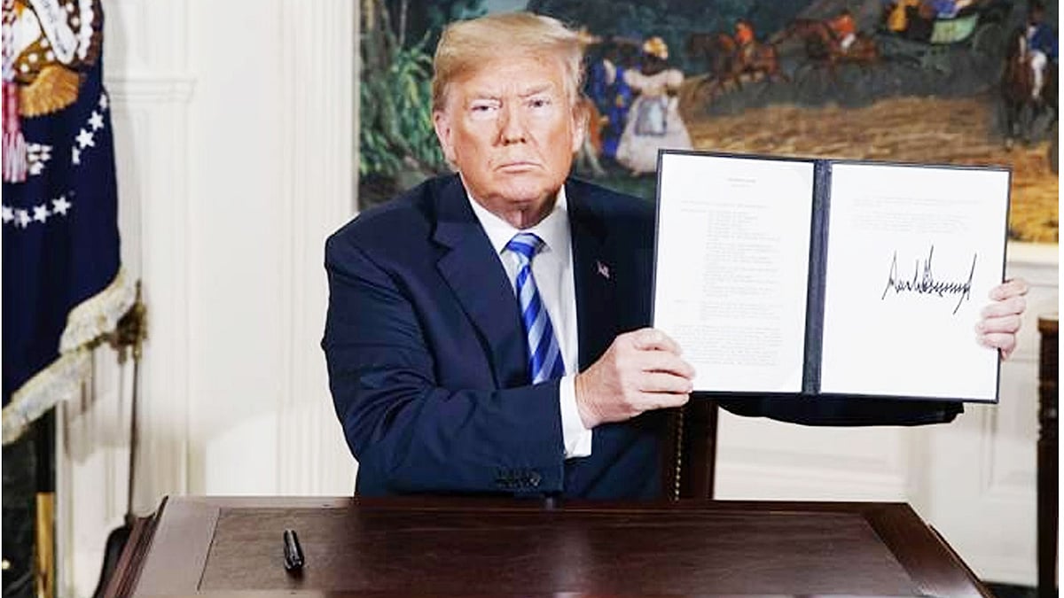 ইরানের সঙ্গে সম্পাদিত চুক্তি থেকে যুক্তরাষ্ট্রকে প্রত্যাহারের সিদ্ধান্ত ঘোষণা ট্রাম্পের