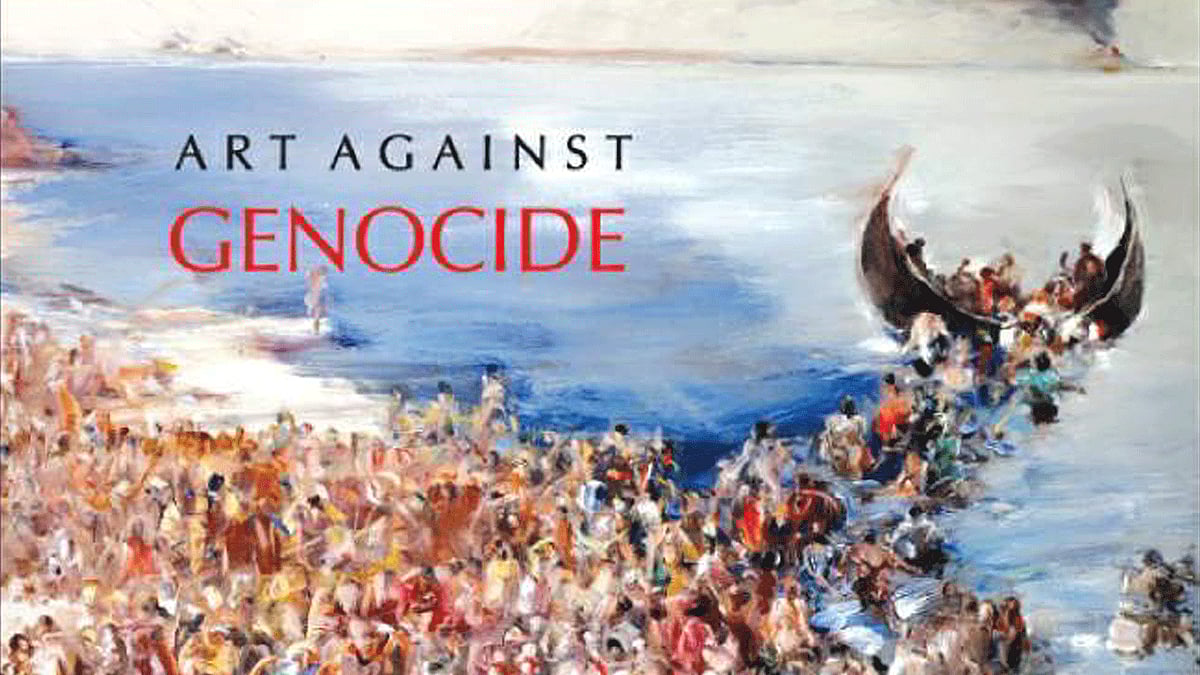 শাহাবুদ্দিনের আঁকা ‘রোহিঙ্গা’ ছবিতেই রয়েছে একুশ শতকের এই সর্বশেষ গণহত্যার এক ধারাভাষ্য