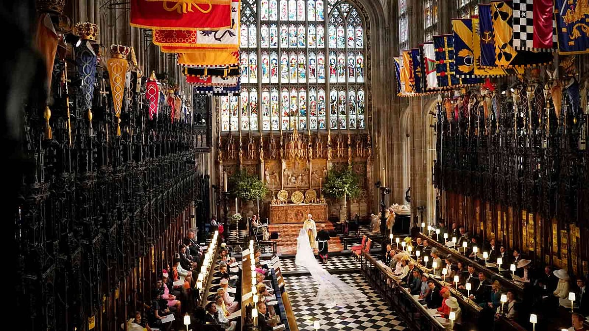 বিয়ের বন্ধনে হ্যারি-মেগান। ছবি: রয়টার্স