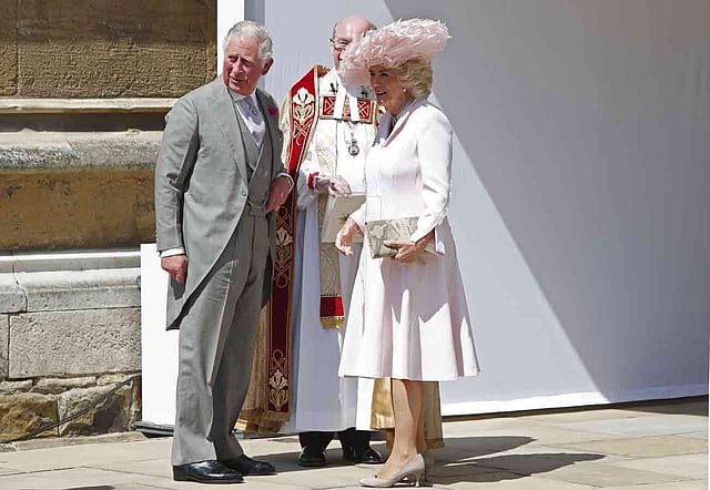 বিয়েতে সস্ত্রীক উপস্থিত ছিলেন প্রিন্স চার্লস। ছবি: এএফপি