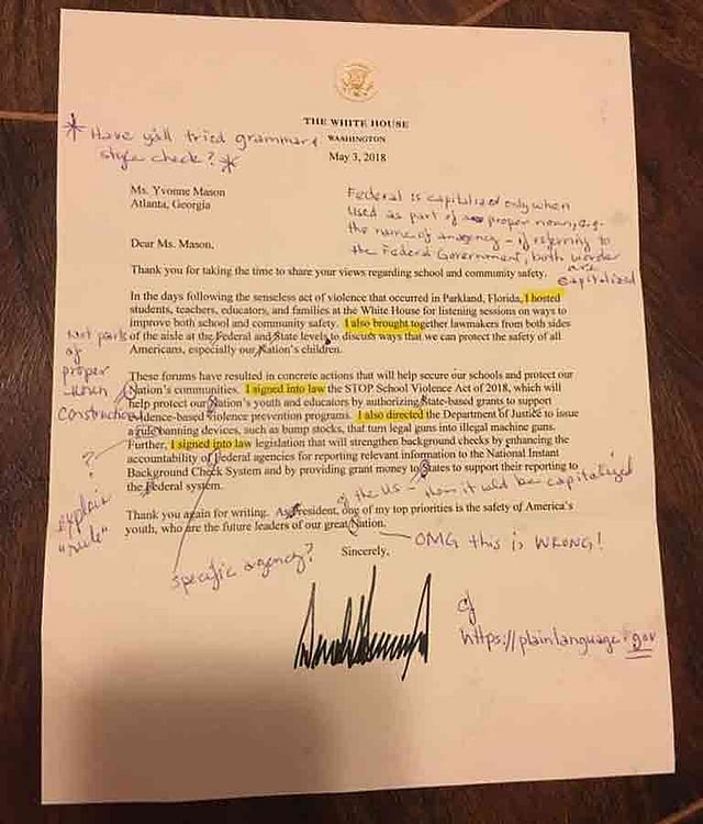 প্রেসিডেন্ট ট্রাম্পের সই করা চিঠি। ছবি: ফেসবুক থেকে নেওয়া