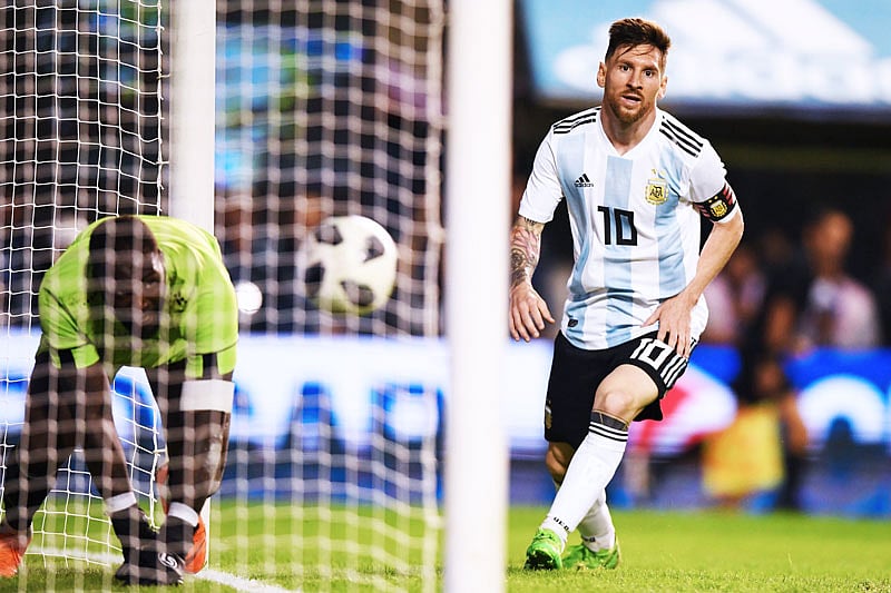 হাইতির বিপক্ষে দারুণ খেলেছেন মেসি। ছবি: এএফপি