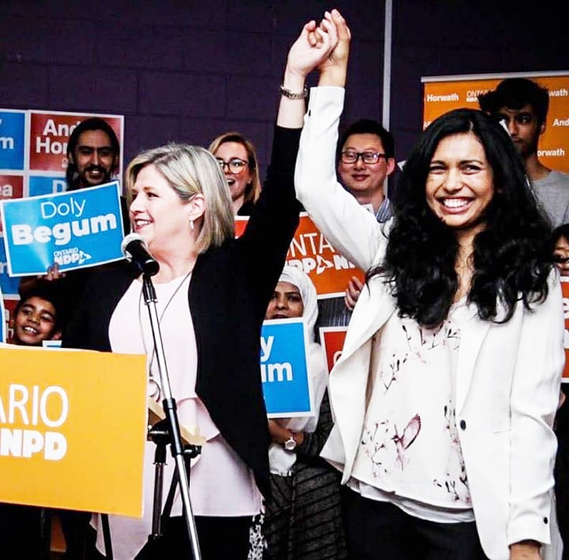 কানাডার অন্টারিও প্রদেশে প্রাদেশিক নির্বাচনে এই প্রথমবারের মতো এমপি নির্বাচিত হয়েছেন বাংলাদেশি বংশোদ্ভূত ডলি বেগম। ছবি: প্রথম আলো