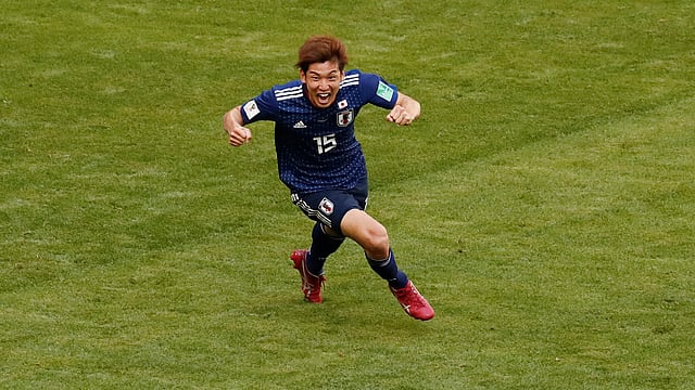 দলকে আবারও এগিয়ে দিলেন ওসাকো, যেটা পরে ম্যাচ জেতানো গোলেই রূপ নিয়েছে। ছবি: রয়টার্স