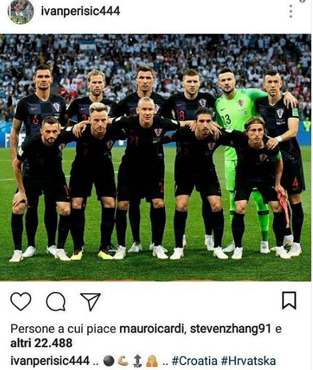 ইনস্টাগ্রামে ইভান পেরিসিচের সেই পোস্ট। নিচে দেখা যাচ্ছে ‘লাইক’ দিয়েছেন ইকার্দি। ছবি: ইনস্টাগ্রাম