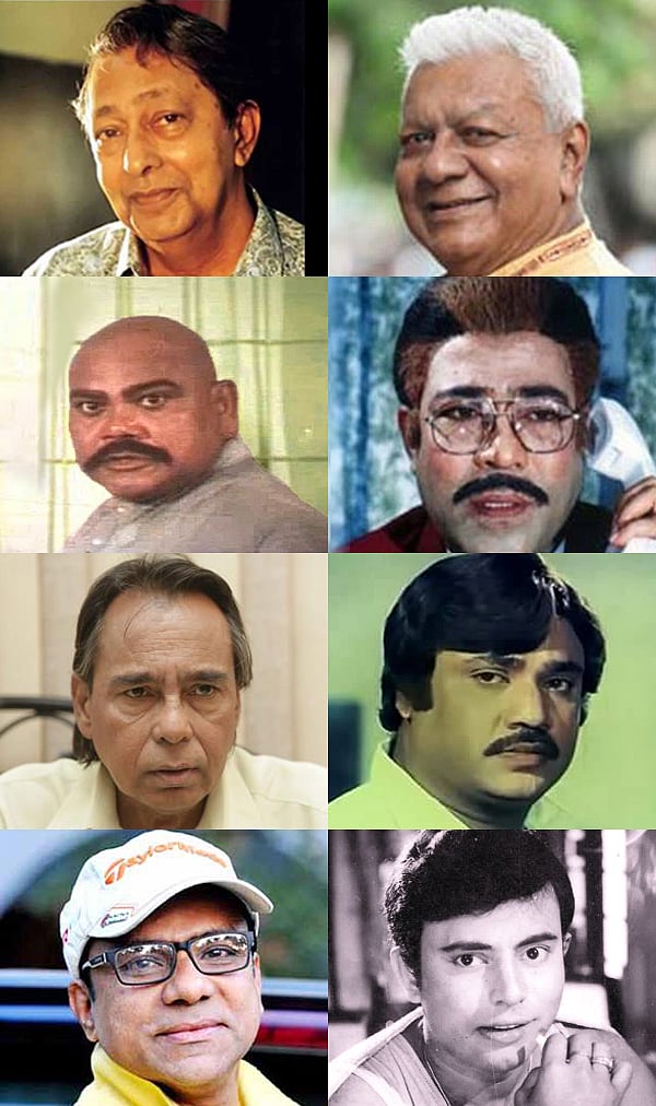 গোলাম মুস্তাফা, খলিল, জাম্বু, রাজিব, হুমায়ুন ফরীদি, জসিম, মিশা সওদাগর, রাজু আহমেদ। ছবি: সংগৃহীত