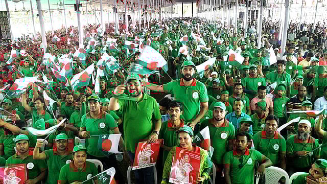 গণসংবর্ধনা অনুষ্ঠানে যোগ দেওয়া নেতা-কর্মী-সমর্থকদের একাংশ। ২১ জুলাই, ঢাকা। ছবি: ফোকাস বাংলা