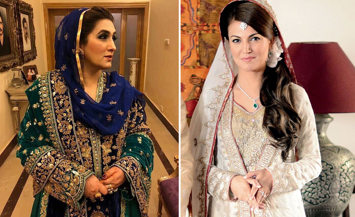 বুশরা বিবি (বায়ে) ও রেহাম খান (ডানে)