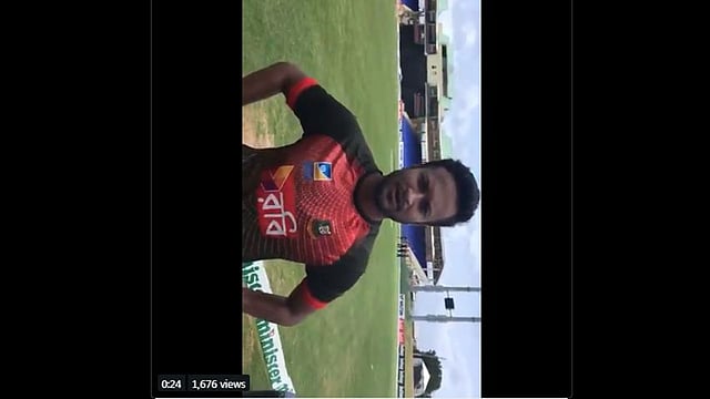 বিসিবির টুইটার পেজে এভাবেই আপলোড করা হয়েছে সাকিবের ভিডিও। ছবি: বিসিবির টুইটার পেজ