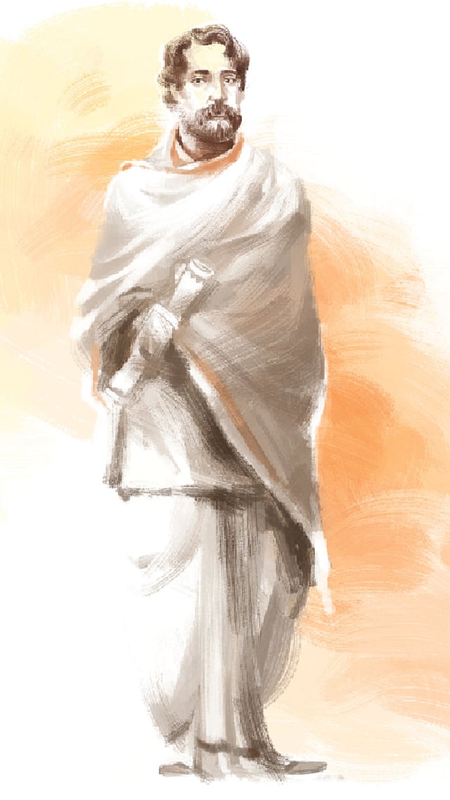 রবীন্দ্রনাথ ঠাকুর (২৫ বৈশাখ ১২৬৮—২২ শ্রাবণ ১৩৪৮), প্রতিকৃতি: সব্যসাচী মিস্ত্রী