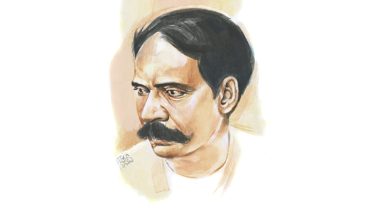 প্রমথ চৌধুরী (৭ আগস্ট ১৮৬৮-২ সেপ্টেম্বর ১৯৪৬), প্রতিকৃতি: মাসুক হেলাল