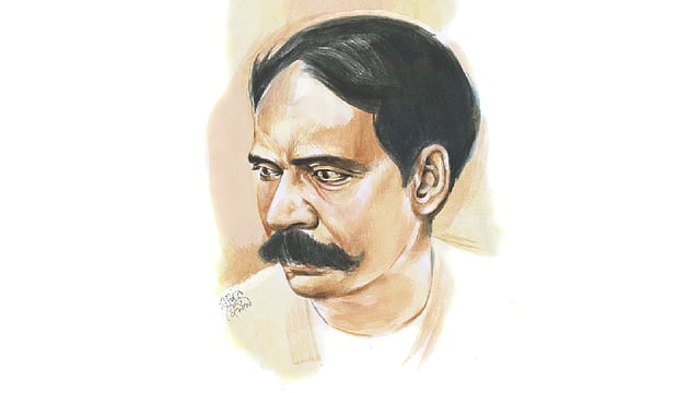 প্রমথ চৌধুরী (৭ আগস্ট ১৮৬৮-২ সেপ্টেম্বর ১৯৪৬), প্রতিকৃতি: মাসুক হেলাল