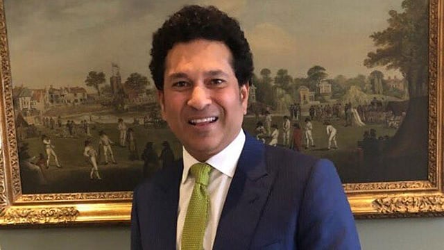 লর্ডসে শচীন টেন্ডুলকার। ছবি: টুইটার