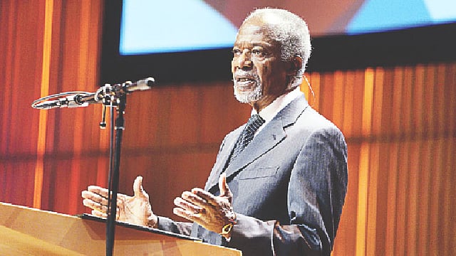 নেদারল্যান্ডসে অনুষ্ঠিত জুনিয়র চেম্বার ইন্টারন্যাশনালের বৈশ্বিক সভায় কফি আনান। ছবি: সংগৃহীত