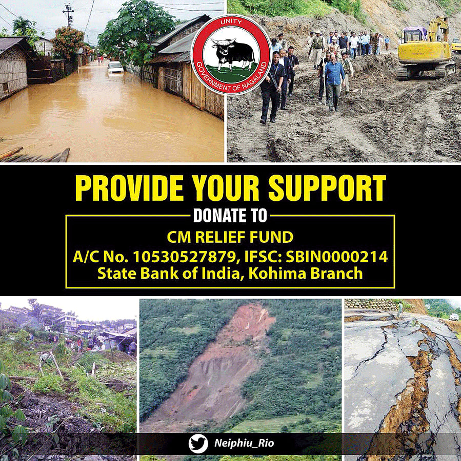 নাগাল্যান্ডের দুর্যোগের ছবি দিয়ে তহবিলে ত্রাণ চাইছেন মুখ্যমন্ত্রী। ছবি: সংগৃহীত