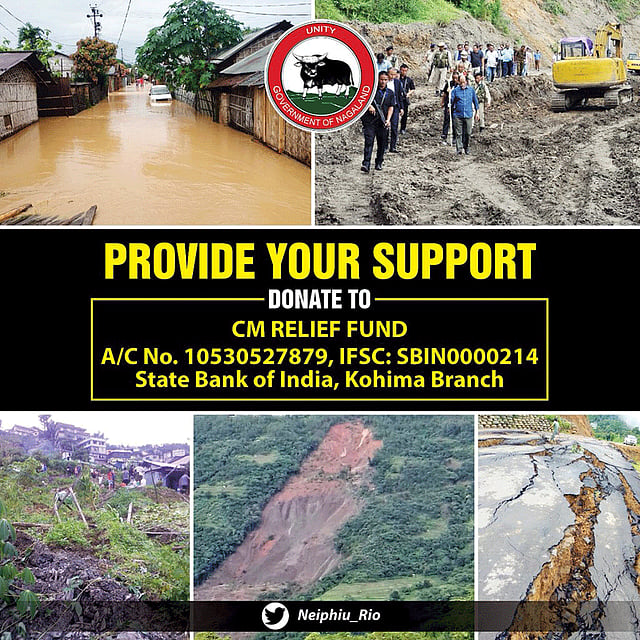 নাগাল্যান্ডের দুর্যোগের ছবি দিয়ে তহবিলে ত্রাণ চাইছেন মুখ্যমন্ত্রী। ছবি: সংগৃহীত